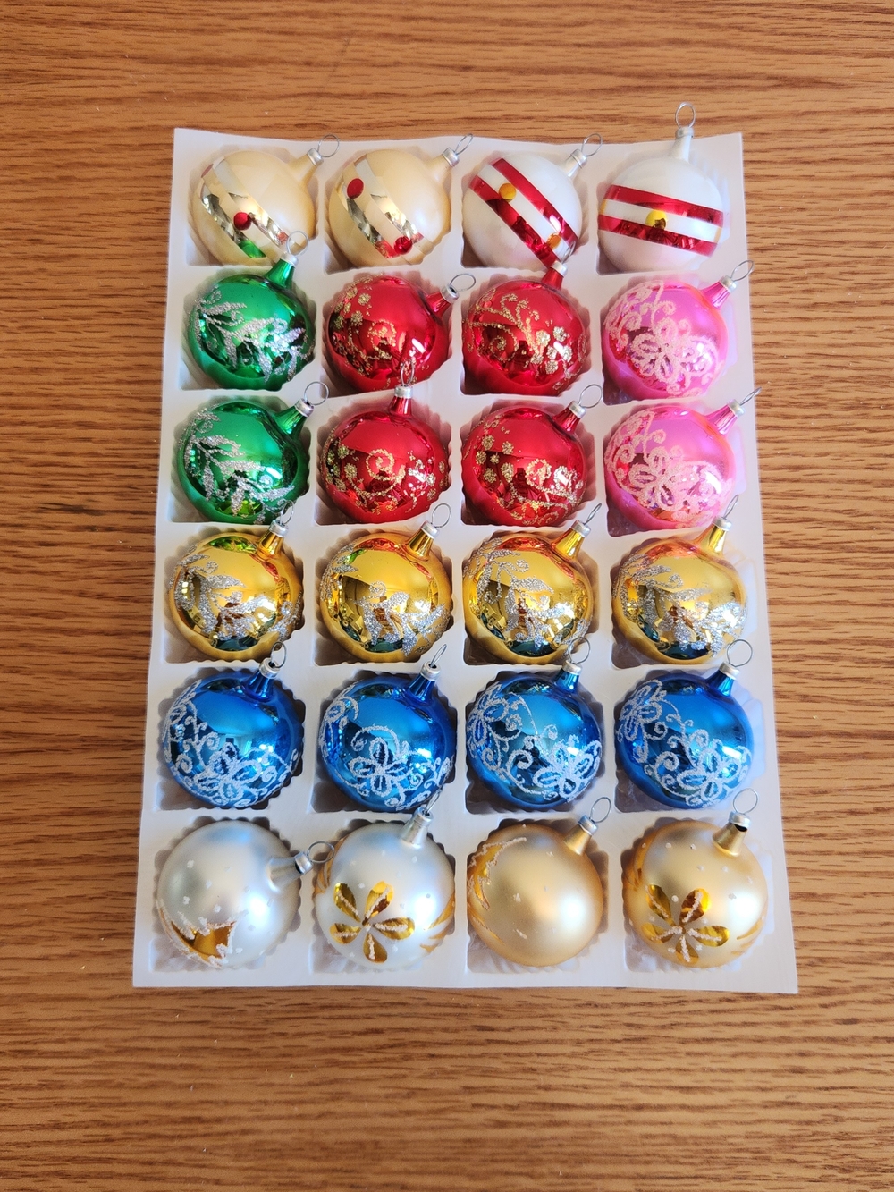 Assorted Decorative Holiday Ornaments Baubles - Multicolor Pack Of 24
